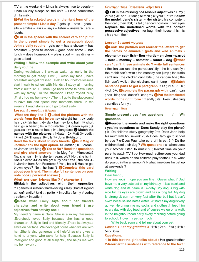 Description visuelle de My English workbook 5th grade 3