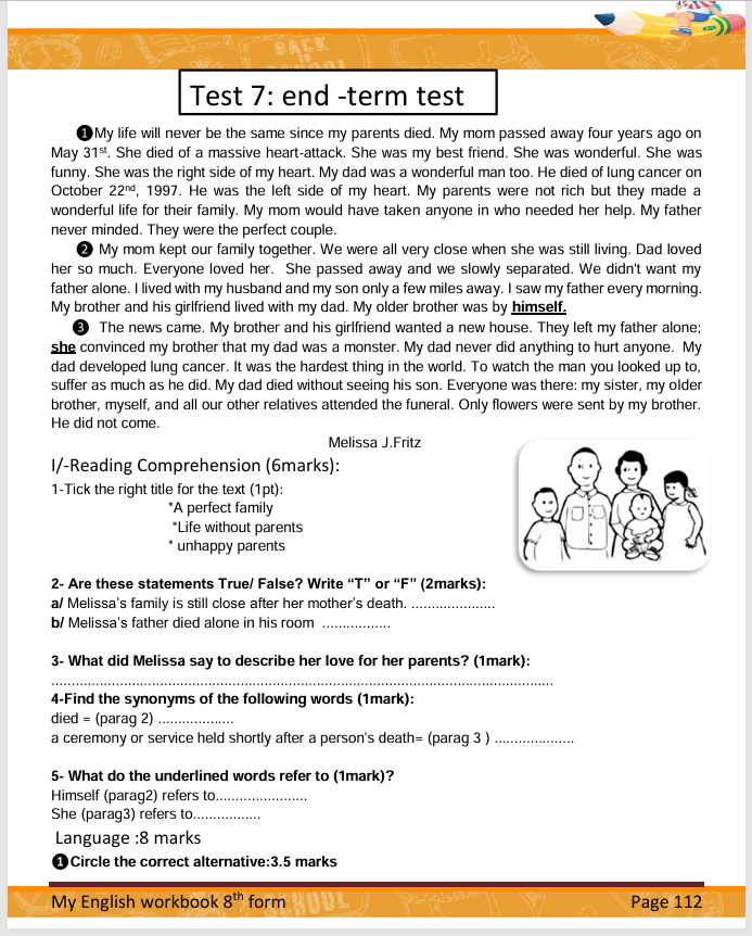 Description visuelle de My English Workbook 8th  4