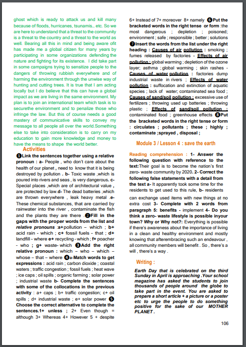 Description visuelle de My English Workbook  4