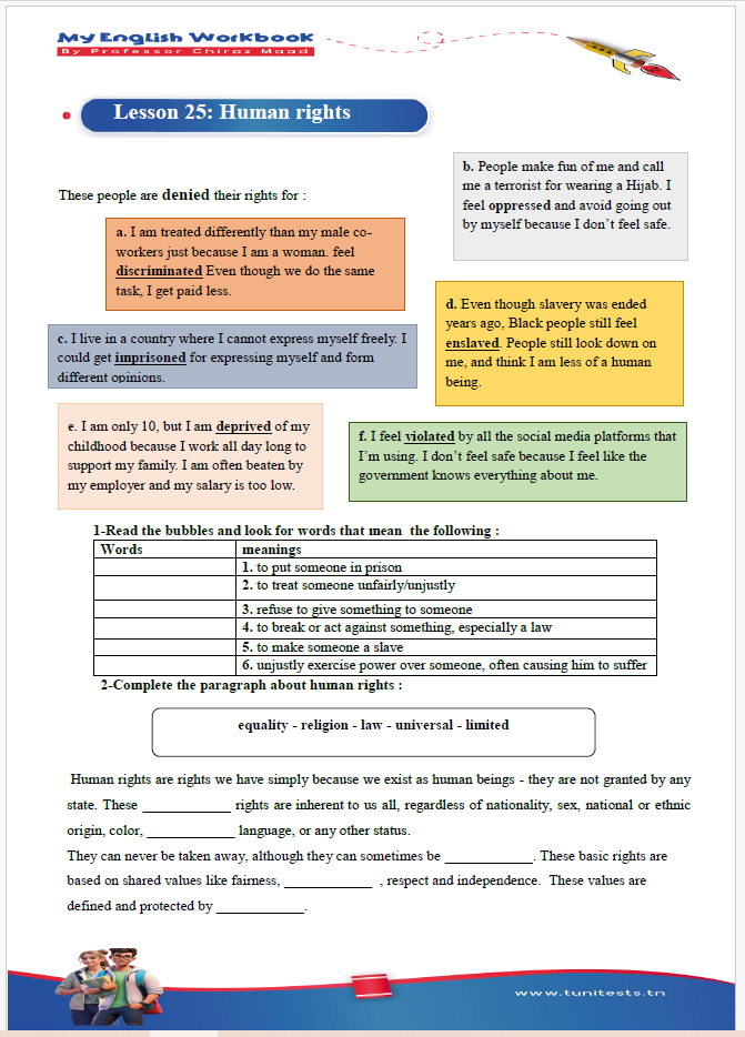 Description visuelle de My English Workbook 1st form 2